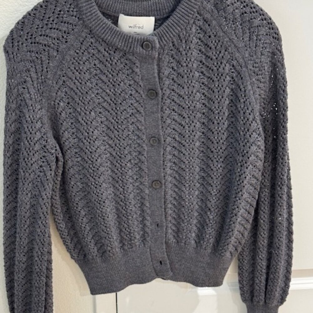 Aritzia Wilfred Cardigan | Heather Coal
